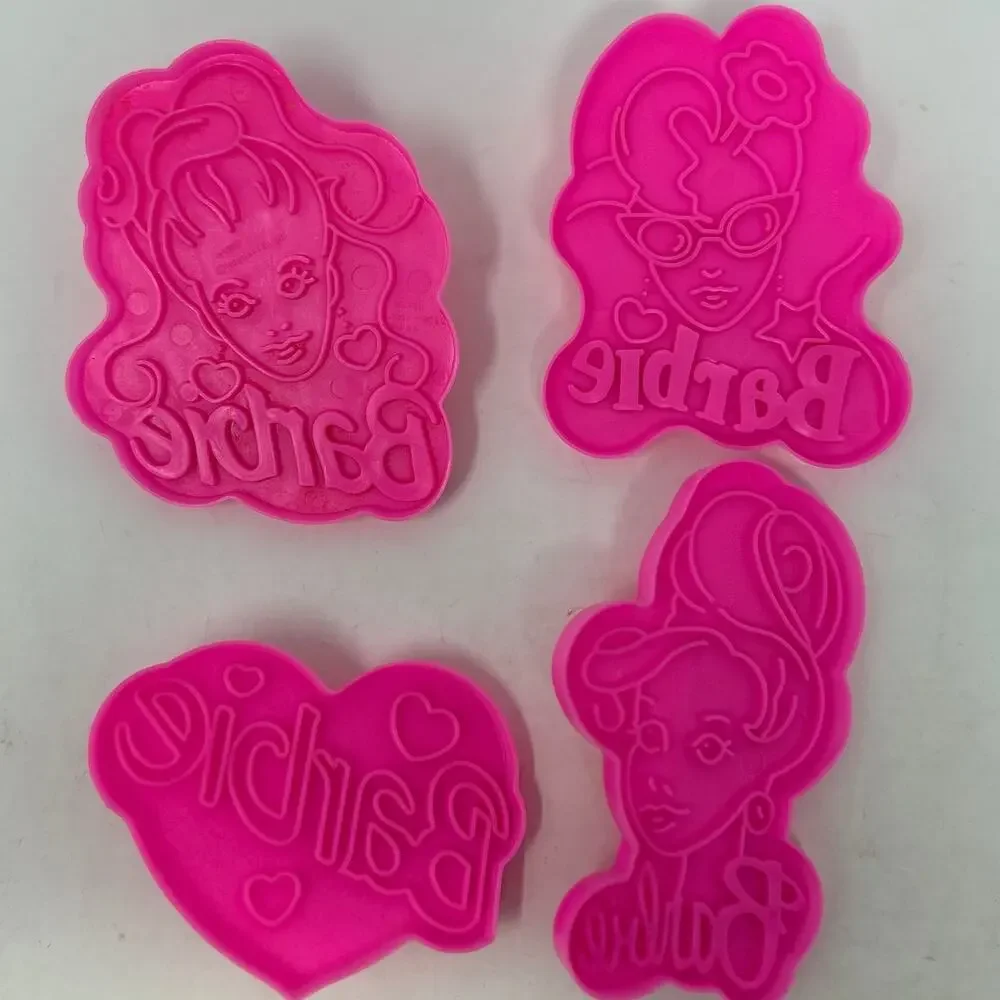 Wilton Mattel‎ 1992 Pink Barbie Cookie Cutters Set of 4